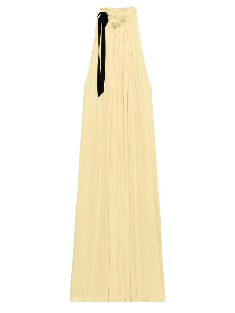 Zara Yellow Sleeveless High-Neck Maxi Dress size XL